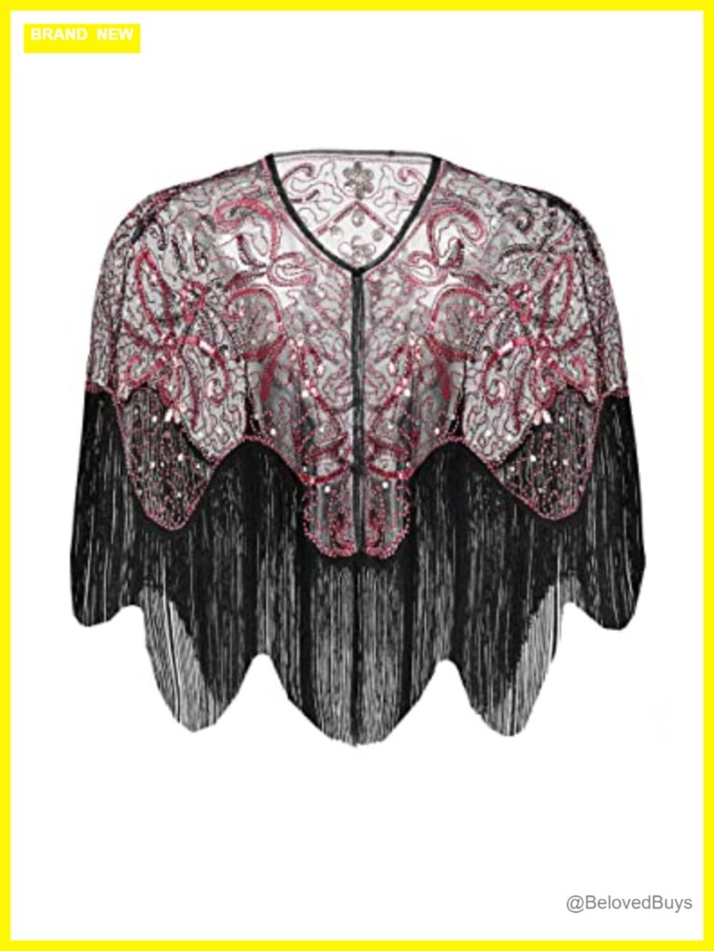 Beaded Sequined Evening Shawl Wrap Gatsby Bridal Cover Up
